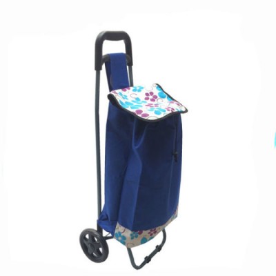 Blue Color Wheeled Trolley Shopping Bag