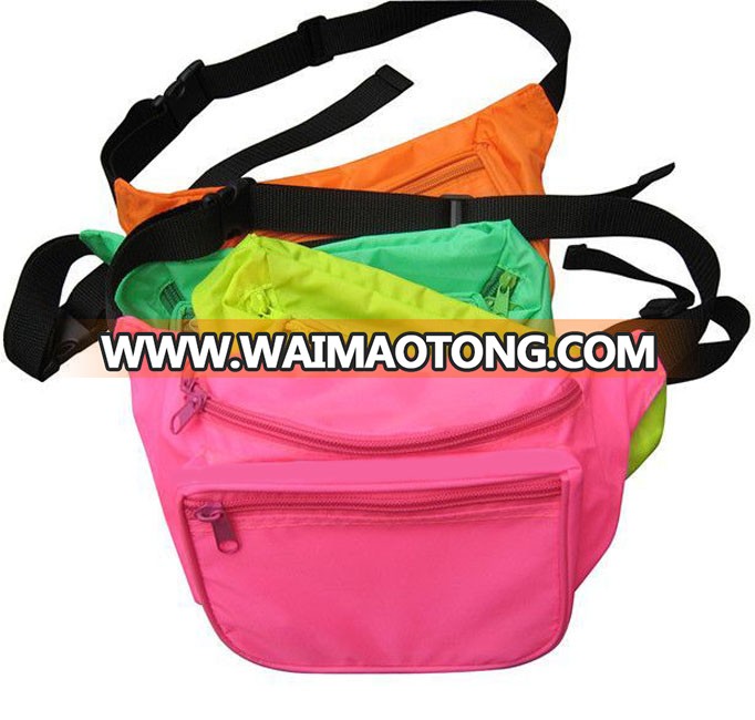 Small MOQ Colorful fanny packs, Customized waist bag with Logo for Promotion